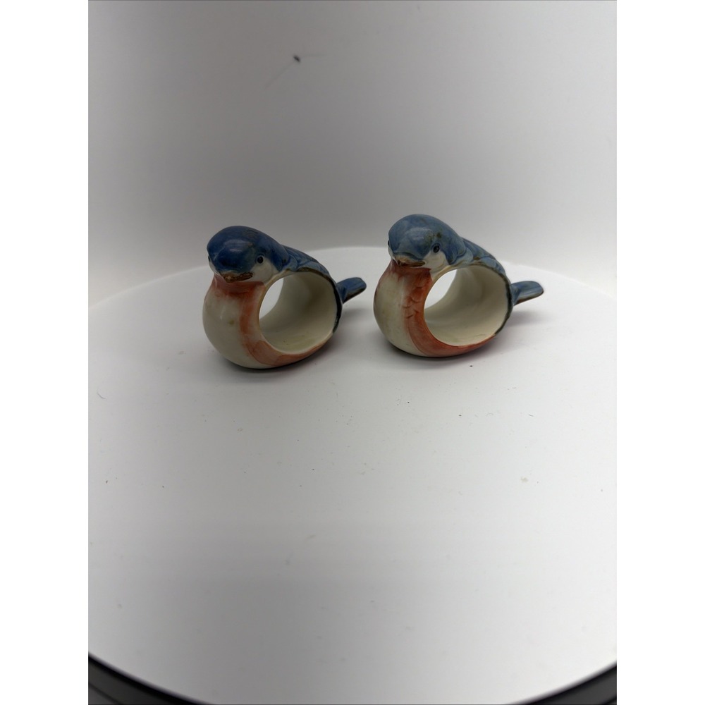 pair of ceramic‎ bird-shaped napkin rings